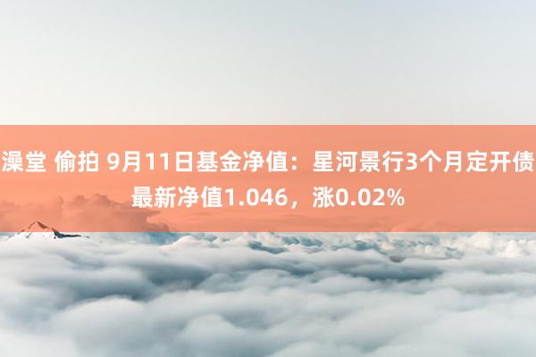 澡堂 偷拍 9月11日基金净值：星河景行3个月定开债最新净值1.046，涨0.02%