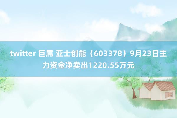 twitter 巨屌 亚士创能（603378）9月23日主力资金净卖出1220.55万元