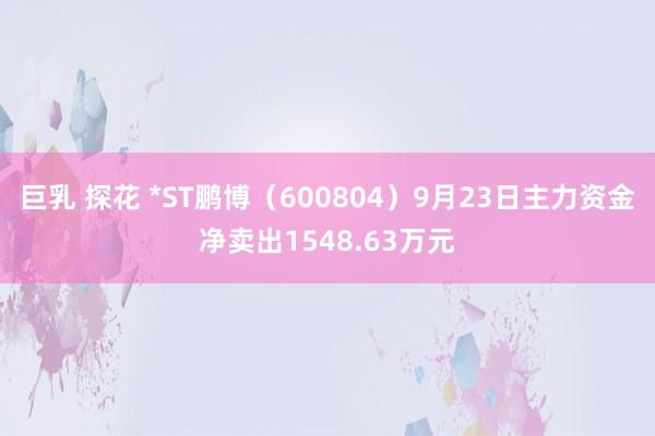 巨乳 探花 *ST鹏博（600804）9月23日主力资金净卖出1548.63万元