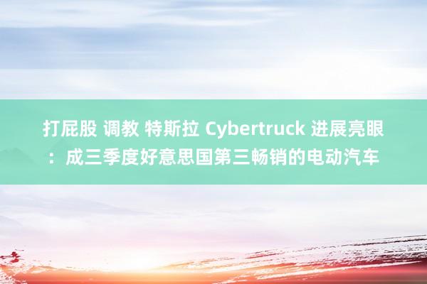 打屁股 调教 特斯拉 Cybertruck 进展亮眼：成三季度好意思国第三畅销的电动汽车