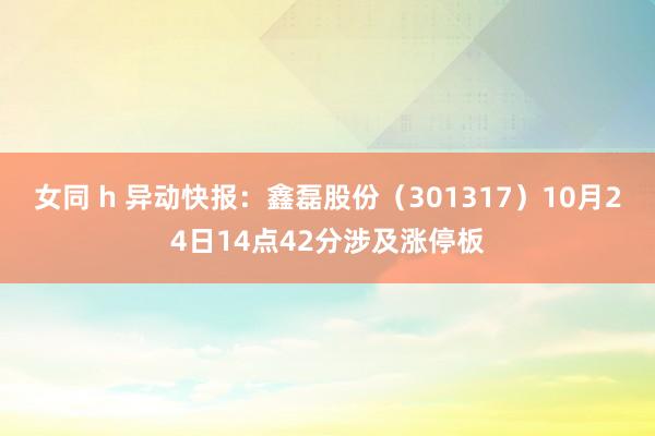 女同 h 异动快报：鑫磊股份（301317）10月24日14点42分涉及涨停板