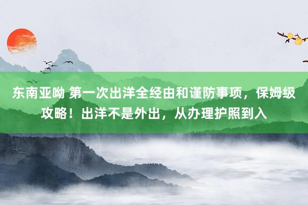 东南亚呦 第一次出洋全经由和谨防事项，保姆级攻略！出洋不是外出，从办理护照到入