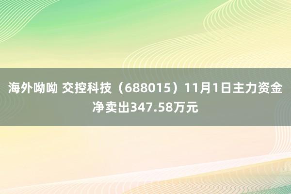 海外呦呦 交控科技（688015）11月1日主力资金净卖出347.58万元