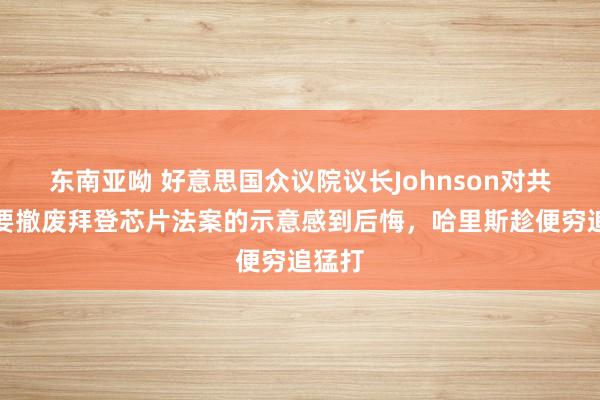 东南亚呦 好意思国众议院议长Johnson对共和党要撤废拜登芯片法案的示意感到后悔，哈里斯趁便穷追猛打