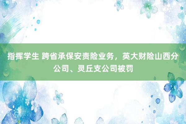 指挥学生 跨省承保安责险业务，英大财险山西分公司、灵丘支公司被罚